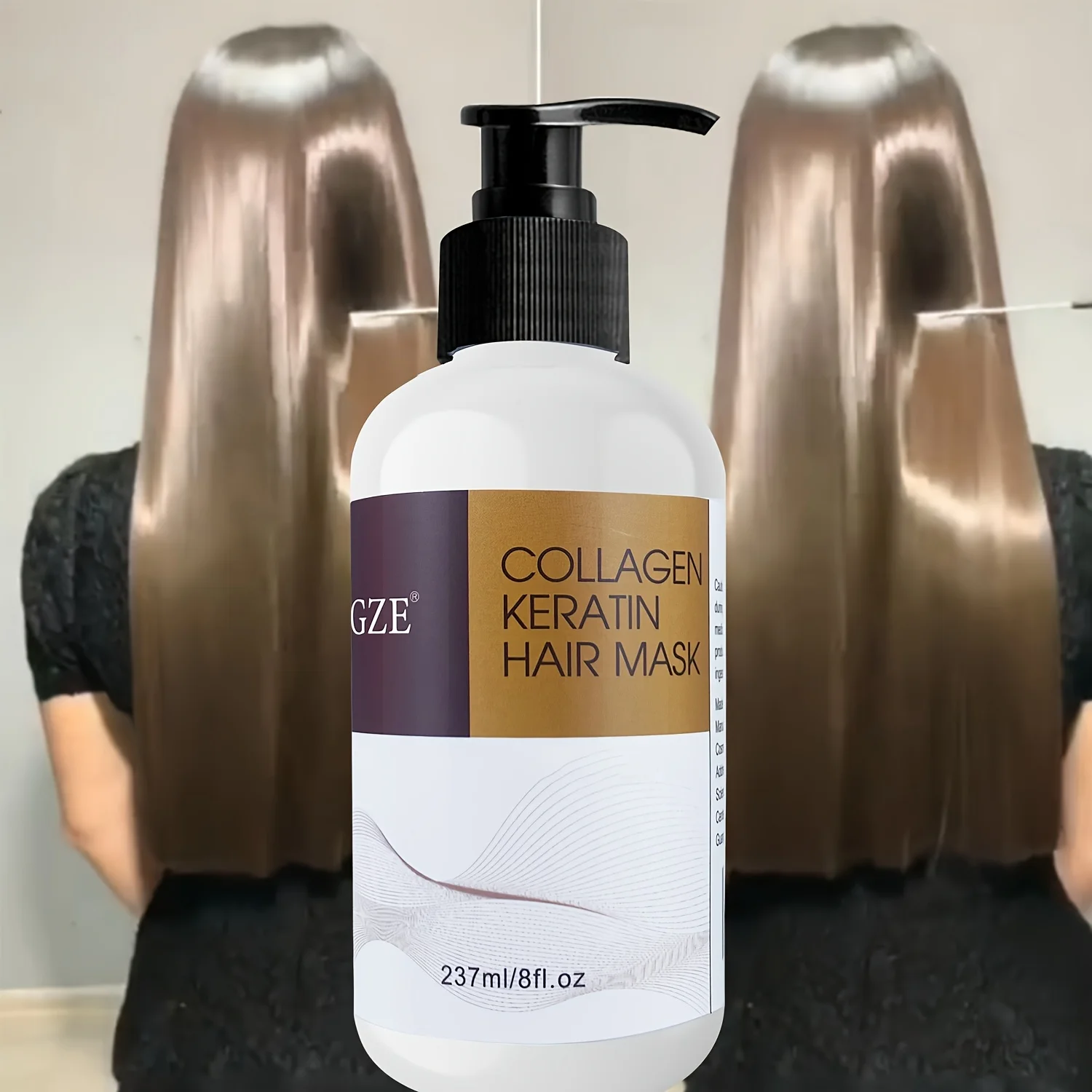 GZE Collagen Keratin Hair Mask - Deep Conditioning for Dry Hair - Infused with Argan Oil, Coconut Oil, and Shea Butter
