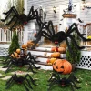 Giant Black Plush Spider Halloween Decoration 30-200cm Horror Haunted House Props Indoor Outdoor Party Scary Decor