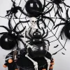 Giant Black Spider Foil Balloons Plush Web Set Creepy Halloween Party Decor Spooky Indoor Outdoor Yard Festival Props Supplies