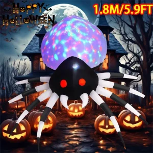 Giant Spider Halloween Inflatable Decoration Toys LED Lights Thriller Halloween Festival Decor Outdoor Garden Lawn Props