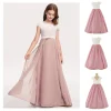 Girl Elegant Dress Piano Performance Gown For Teenage Children Flower Girl Splicing Color Lace Wedding Clothes Party Dress