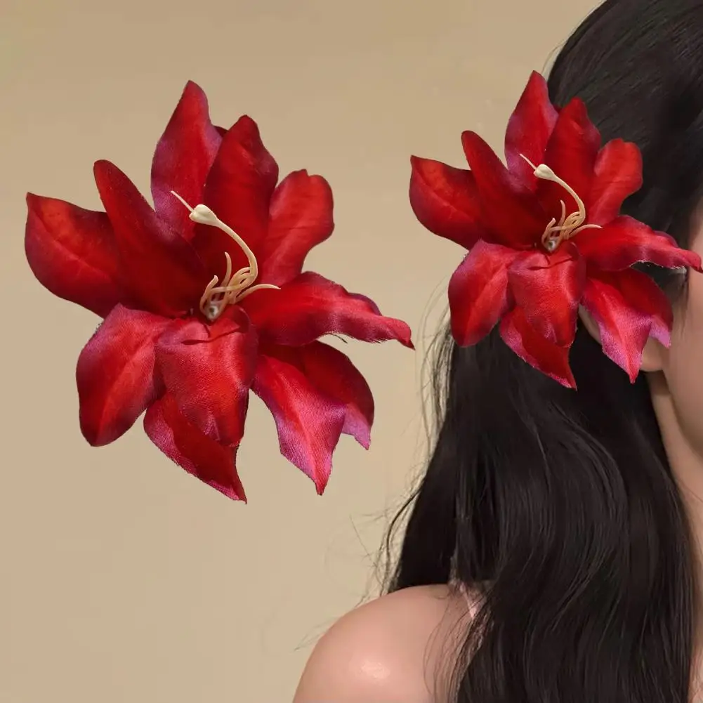 Girl Hair Decoration Women's Large Flower Hair Clips Elegant Side Hair Pins for Non-damaging Styling Beautiful Accessories That - Image 5