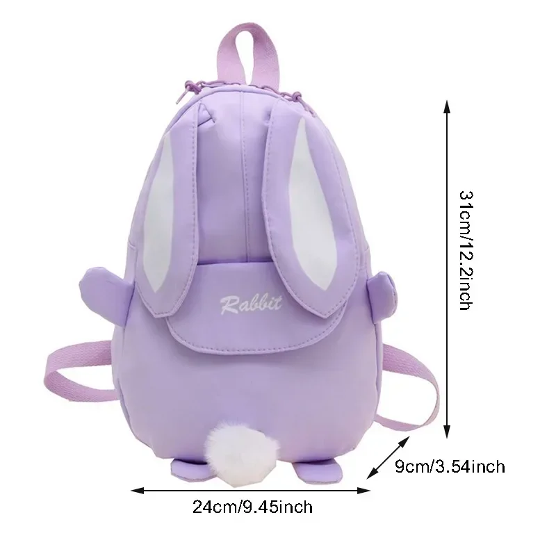 Girl Rabbit Ear Backpack Casual Schoolbag Waterproof Large Capacity School Backpack Smooth Zipper Solid Teens Travel and Gifts - Image 6