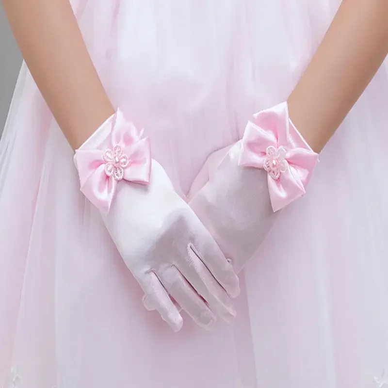 Girl's Bowknot Gloves Charming Party Wear Mittens Ceremony Communion Dress Accessories Kids Children Opera Evening Party Gloves - Image 6