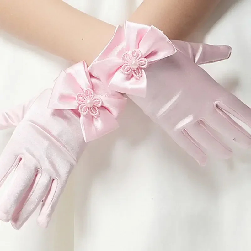 Girl's Bowknot Gloves Charming Party Wear Mittens Ceremony Communion Dress Accessories Kids Children Opera Evening Party Gloves - Image 3