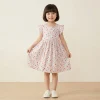 Girls Polk Dots Flying Sleeve Dresses Kids Botique Clothes for 2 to 14 Years Teen Girls Dress Party Beach Princess Dresses