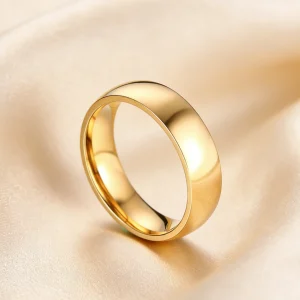 Gold Color Wedding Band Engagement Stainless steel Ring for Women Men US Sizes 4 5 6 7 8 9 10 11 12 13 14 15 Free Shipping