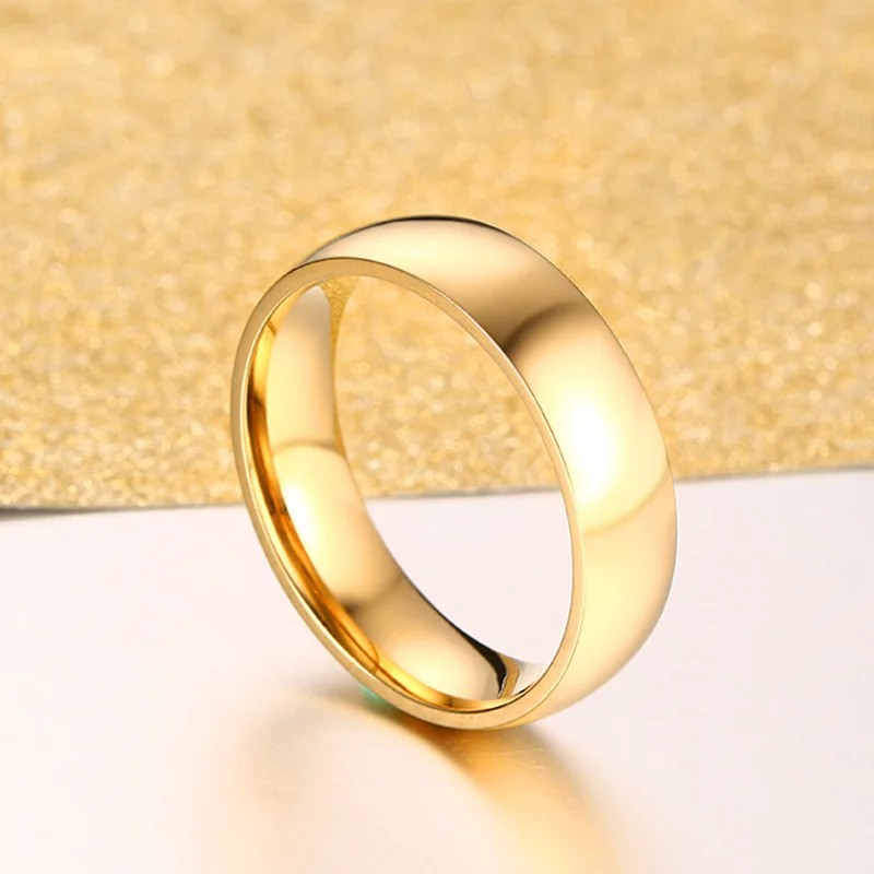 Gold Color Wedding Band Engagement Stainless steel Ring for Women Men US Sizes 4 5 6 7 8 9 10 11 12 13 14 15 Free Shipping - Image 5