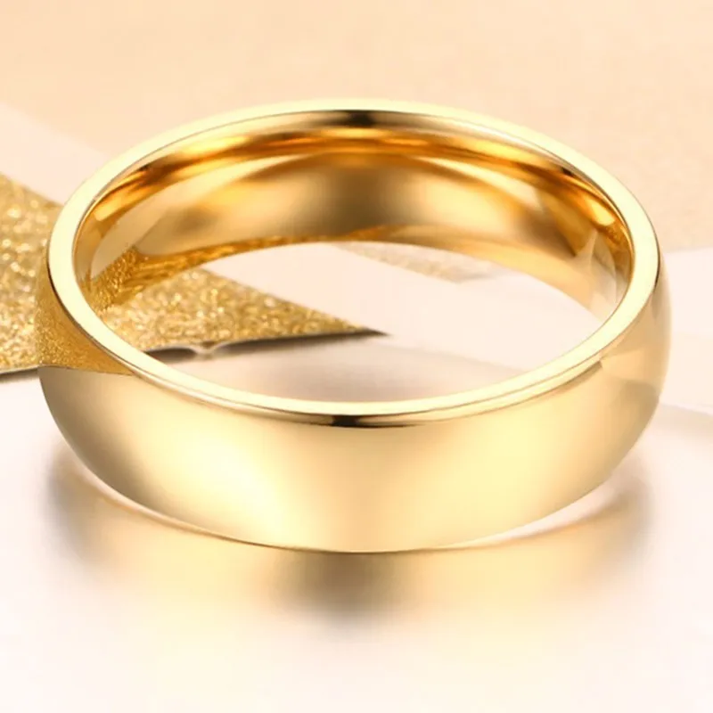 Gold Color Wedding Band Engagement Stainless steel Ring for Women Men US Sizes 4 5 6 7 8 9 10 11 12 13 14 15 Free Shipping - Image 6