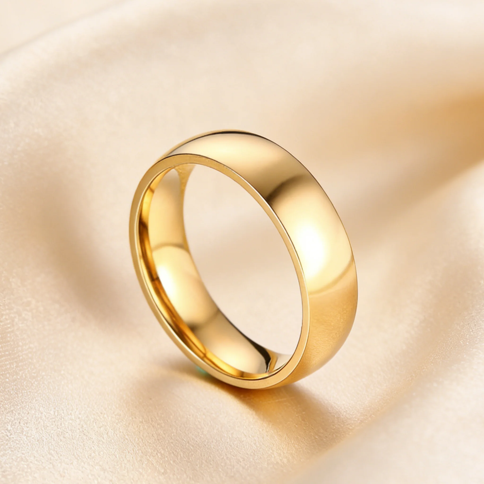 Gold Color Wedding Band Engagement Stainless steel Ring for Women Men US Sizes 4 5 6 7 8 9 10 11 12 13 14 15 Free Shipping