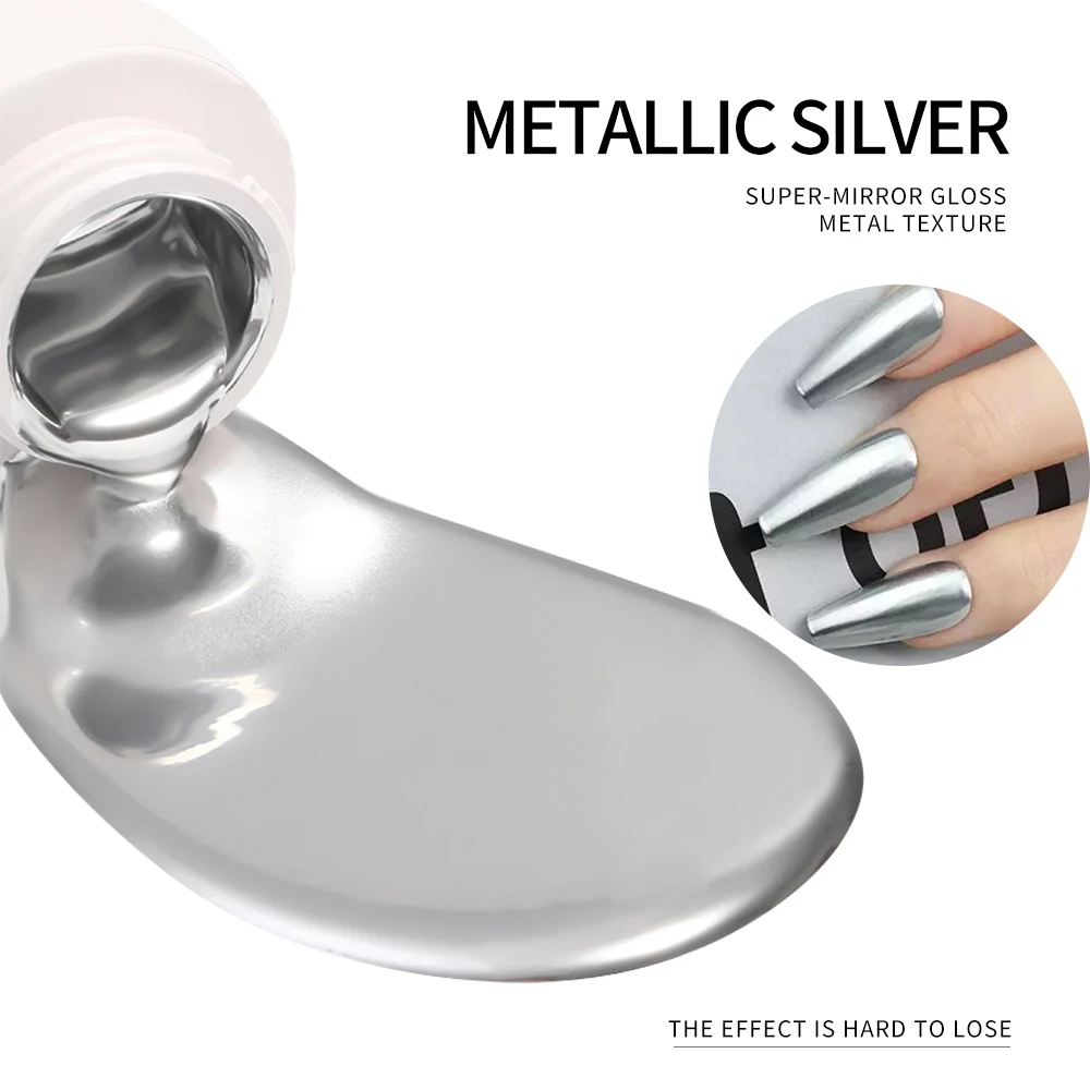 Gold Metallic Painting Liner Gel Nail Polish Super Bright Mirror Silver Graffiti Stripe Drawing Gel Liquid Nail Art Varnish - Image 6