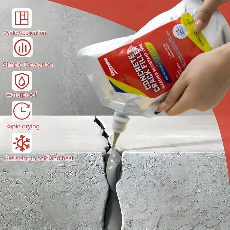 Gray Concrete Crack Filler 350/500ml Self Leveling Waterproof Sealant Cement Road Floor Gap Repair Glue - Image 6