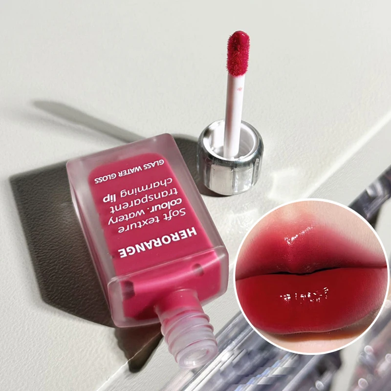 HERORANGE Light Glass-Like Lip Lacquer - Mirror Shine, Hydrating Formula; Smudge-Proof, Long-Wear, and Skin-Brightening - Image 3