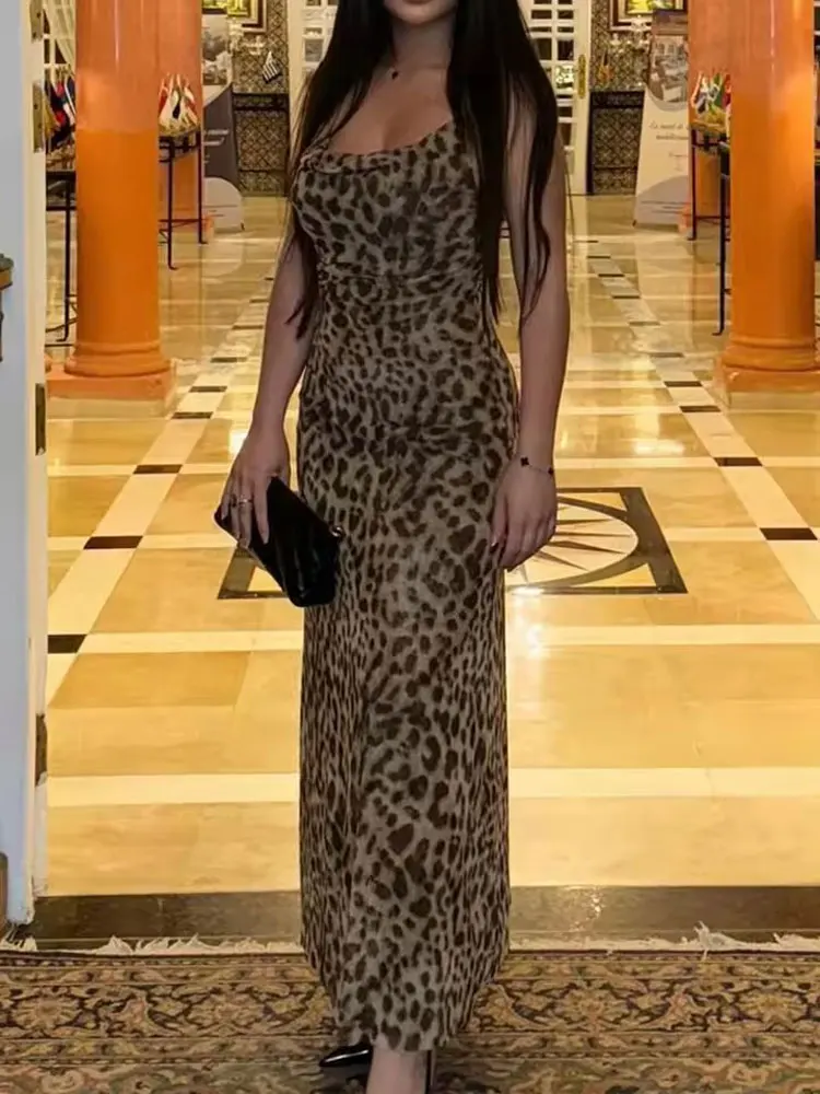HH Women Elegant Sleeveless Backless Summer Sling Long Dress Leopard Print Retro Slim A-Line Dress 2026 Beach Vacation Dresses - Image 6