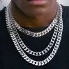 HNSP 316L Stainless Steel Chain Cuban Link Necklace For Men Accessories Jewelry Punk Street Style Thick Heavy Neck Chain Male