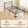 HOMCOM 3ft Single Bed Frame with Headboard and Footboard, Metal Platform Bed Frame with 32 cm Underbed Storage, Black