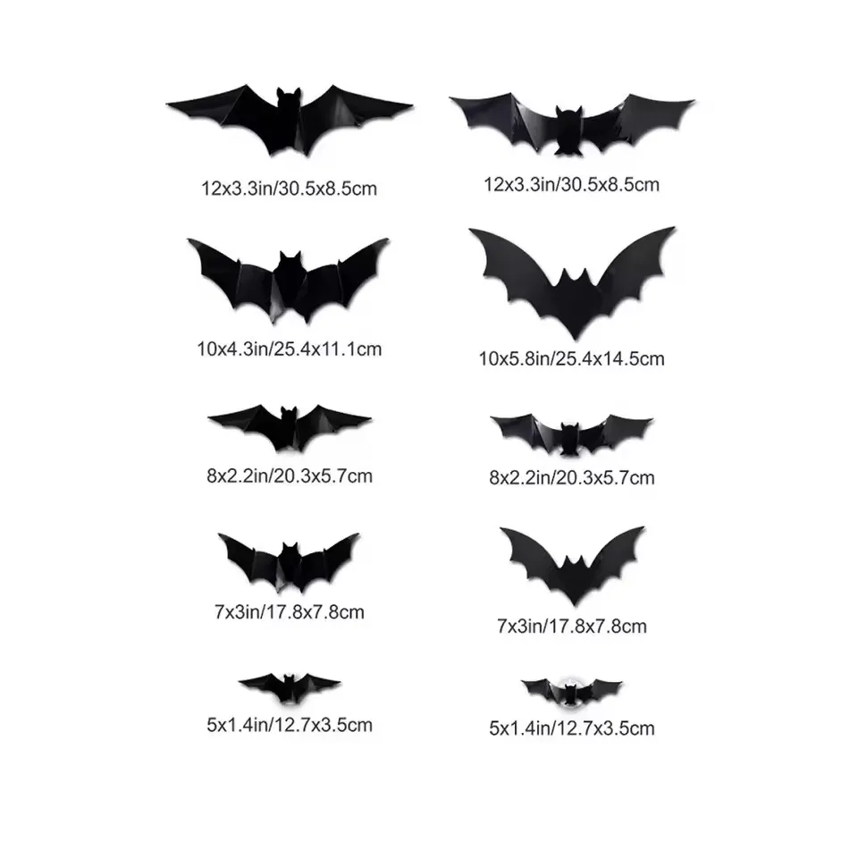 Halloween 3D Stereoscopic Bat LED Night Light PET Wall Decal Home Festival Party Indoor Wall Decoration Lamp - Image 6