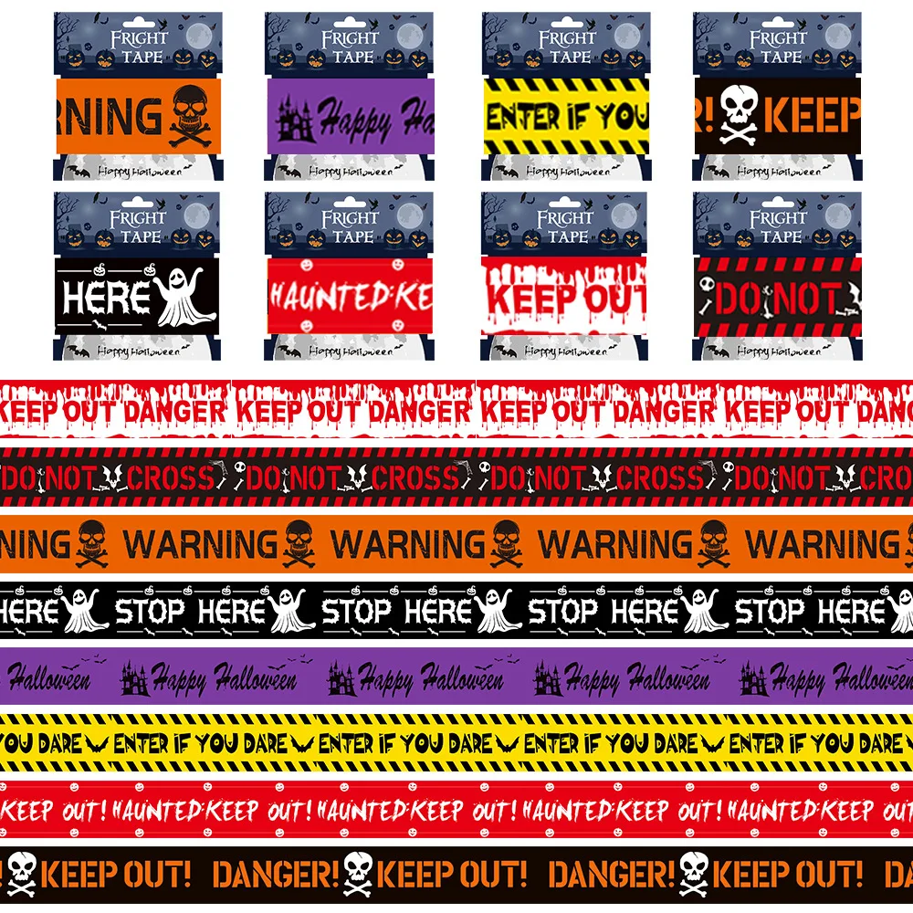 Halloween Caution Tapes Warning Safety-Tape Zombie Caution Tape Keep Out Caution Tape Halloween Party Decor Outdoor Scary Party - Image 2