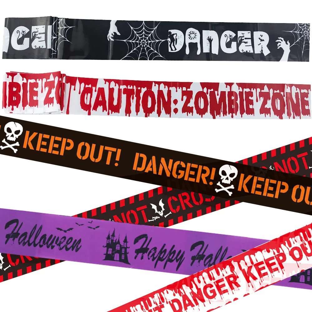 Halloween Caution Tapes Warning Safety-Tape Zombie Caution Tape Keep Out Caution Tape Halloween Party Decor Outdoor Scary Party - Image 4