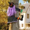 Halloween Crashing Witch Into Tree Outdoor Decoration Classic Flying Witch Pendant Decor for Yard Lawn Patio Porch Decorations
