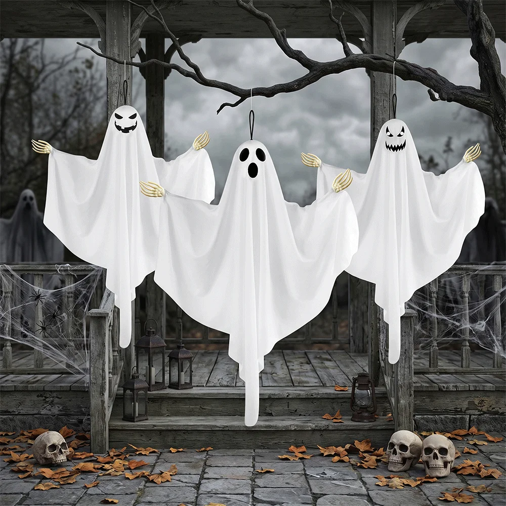 Halloween Decoration Outdoor Hanging Ghost Haunted House Prop Creepy Spooky Tree Yard Decor Scary Party Supply Room Art Ornament