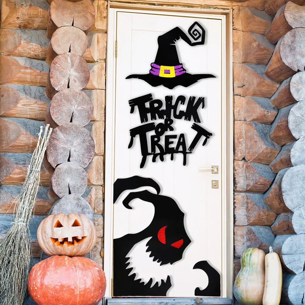 Halloween Decoration Room Door Stickers Window Decor Skeleton Hand Pumpkin DIY Devil Witch Hat Glass Window Stickers Ghost - Image 5