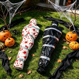 Halloween Decorations Outdoor Body Props Scary Fake Corpse in Bag Hallowmas Prop Creepy Haunted House Decor Requires Assembly