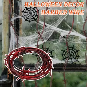 Halloween Fake Barbed Wire Prop for Fence Decor Plastic Simulation Barbed Wire Spooky Haunted House Party Background Ornament