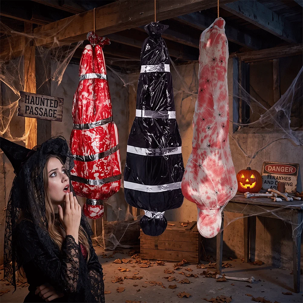 Halloween Fake Corpse Body Bag Prop Set Creepy Haunted House Outdoor Yard Decor Scary Bloody Hanging Dead Victim Party Supplies - Image 5