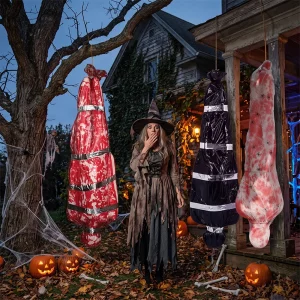 Halloween Fake Corpse Body Bag Prop Set Creepy Haunted House Outdoor Yard Decor Scary Bloody Hanging Dead Victim Party Supplies
