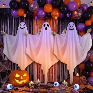 Halloween Hanging Ghost Decoration Creepy Skeleton Hands Spooky Flying Grim Reaper Ornament for Haunted House Party Yard Decor