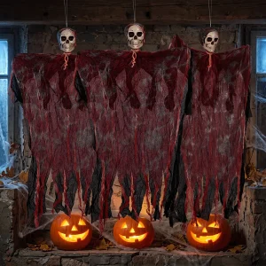 Halloween Hanging Ghost Skeleton Reaper Decor Scary Haunted House Prop Creepy Indoor Outdoor Spooky Party Supplies Ornaments