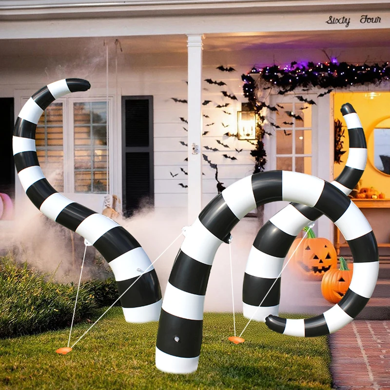Halloween Inflatable Giant Sandworm Decorations Large Halloween Outdoor Courtyard Inflation Toy for Festival Party Decor