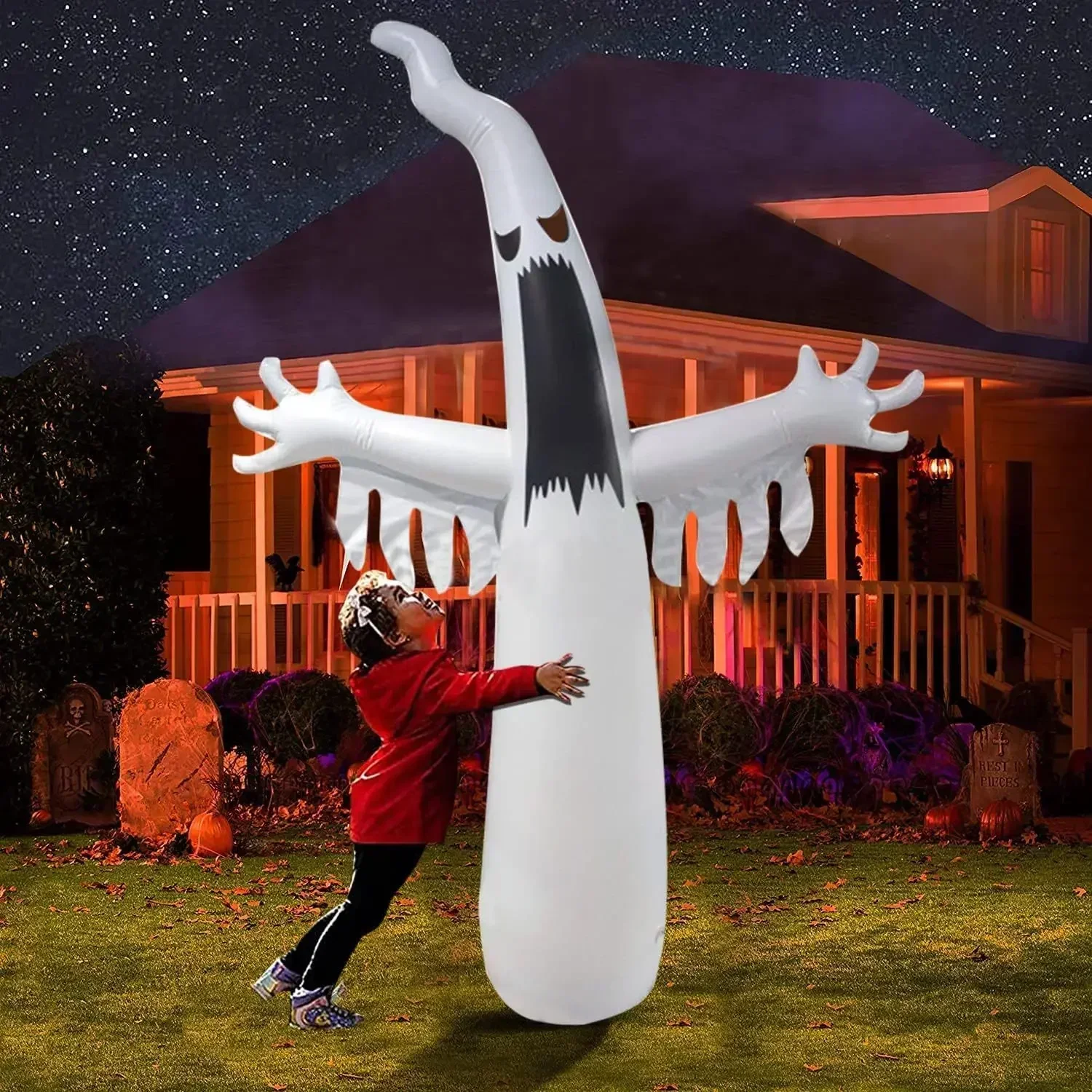 Halloween Inflatable Scary Ghost with LED Lights Kids Toy Haunted House Bar Party Halloween Decoration Outdoor Yard Horror Props - Image 2