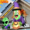 Halloween Inflatable Wall climbing witch Green Headed GhostModel Built-in LED Model Outdoor Ornament Party Garden Decor Prop