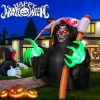 Halloween Inflatables Death God Outdoor Decorations Scary Red Eye Ghost with Built-in LEDs for Yard Garden Lawn Party Decor Prop