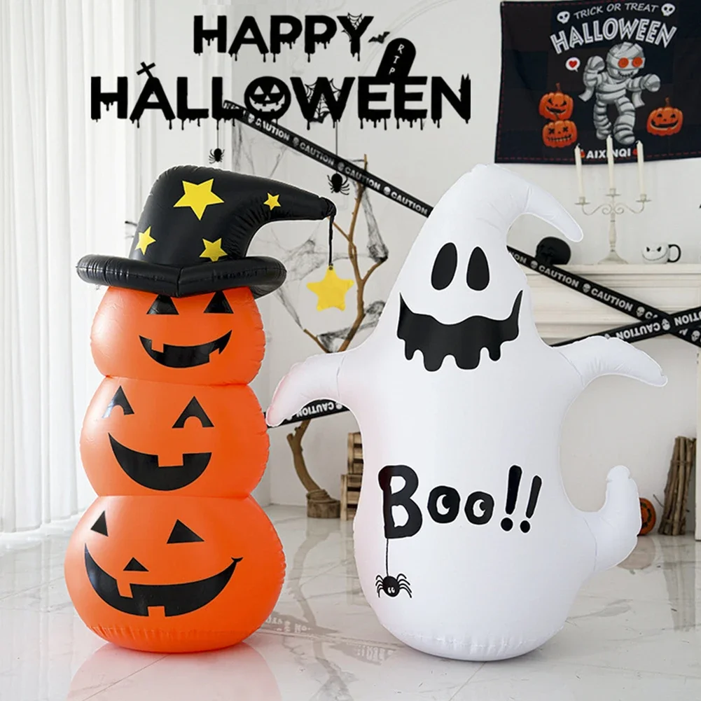 Halloween Inflatables White Ghost Scary Stacked Inflatable Pumpkins Horror Festival Theme Outdoor Courtyard Haunted House Prop - Image 2