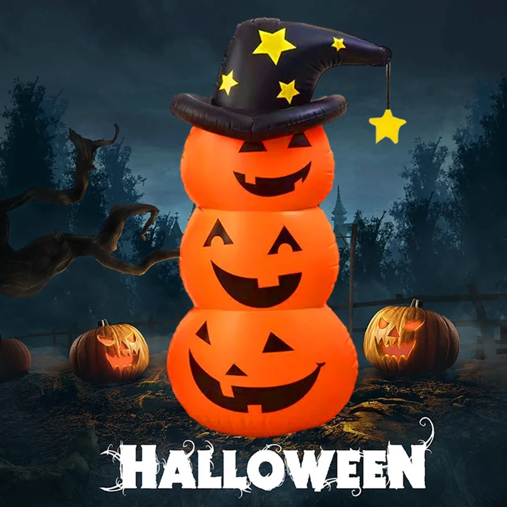 Halloween Inflatables White Ghost Scary Stacked Inflatable Pumpkins Horror Festival Theme Outdoor Courtyard Haunted House Prop - Image 3