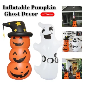 Halloween Inflatables White Ghost Scary Stacked Inflatable Pumpkins Horror Festival Theme Outdoor Courtyard Haunted House Prop
