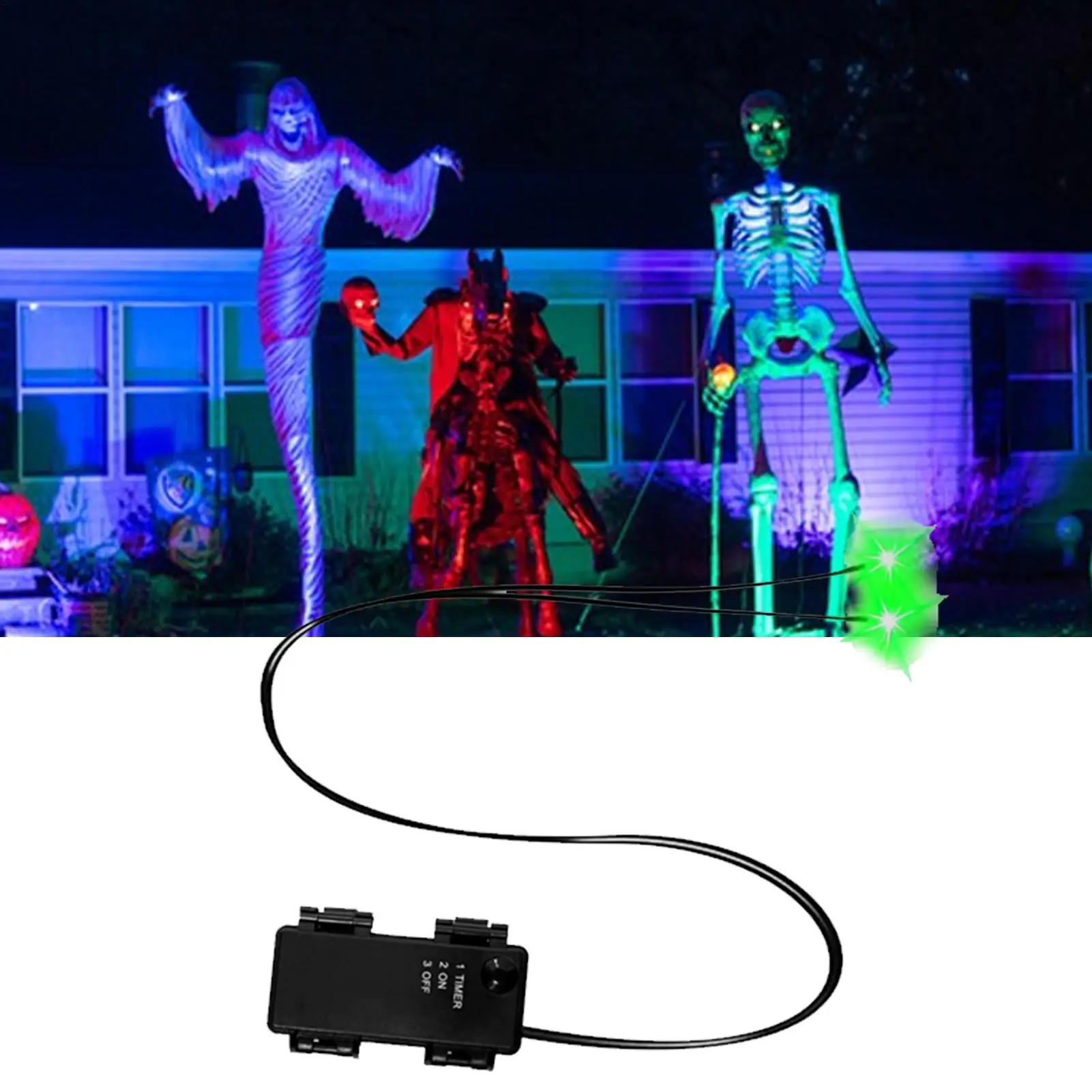 Halloween LED Glowing Eyes With Timer Light Up DIY Eyes for Skeleton Pumpkins Masks Tombstones Indoor Outdoor Horror Decorations - Image 5