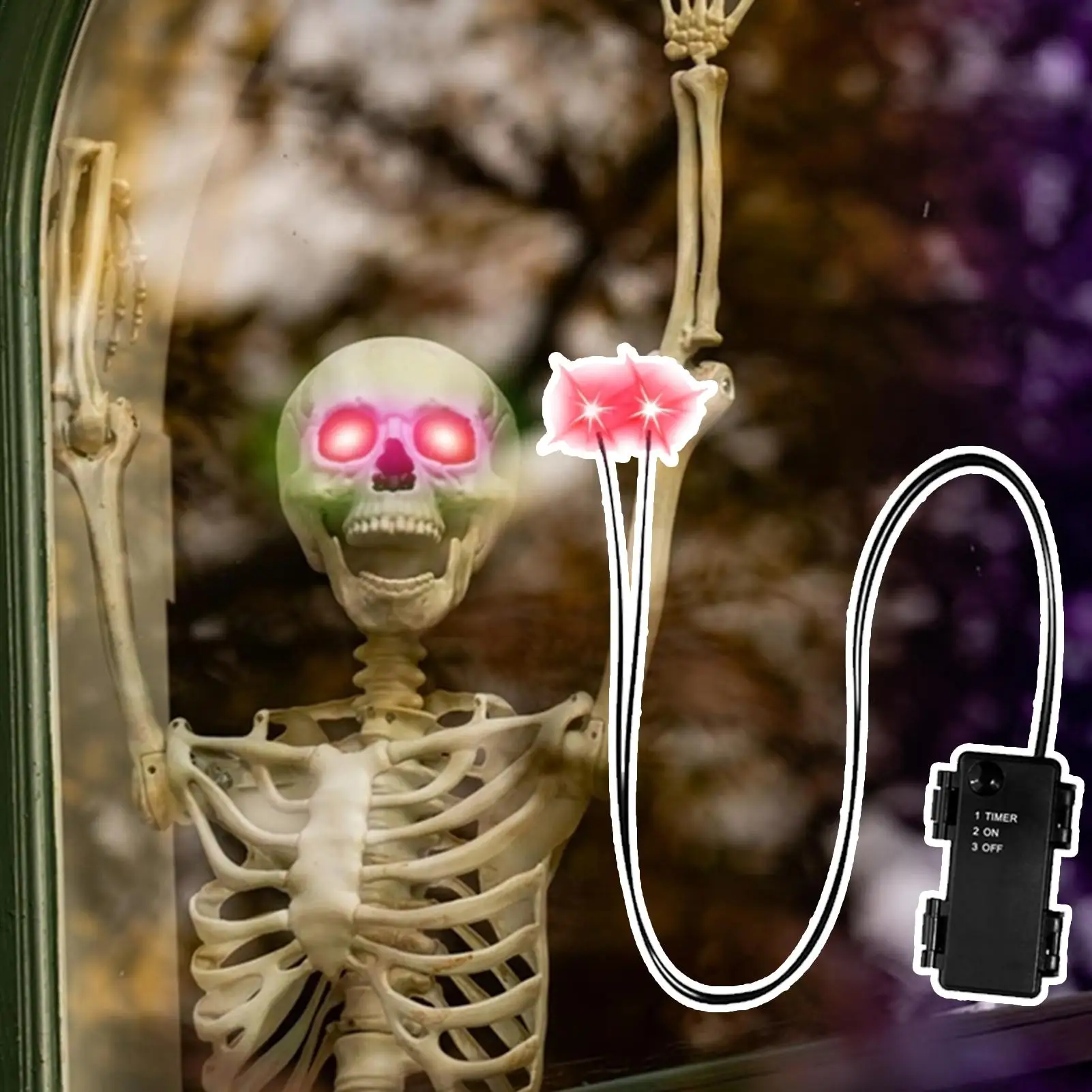 Halloween LED Glowing Eyes With Timer Light Up DIY Eyes for Skeleton Pumpkins Masks Tombstones Indoor Outdoor Horror Decorations - Image 3