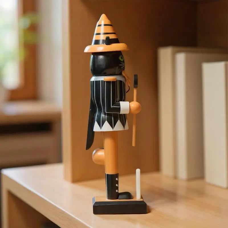 Halloween Nutcracker Walnut Soldier Solid Wood Decoration Ornament Gift Crafts Ornament Halloween Home Atmosphere Decoration