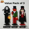Halloween Nutcrackers Figures Indoor Holiday Figure Accent in for Halloween Thanksgiving, 25Cm/9.84in Shelf and 37JD
