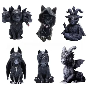 Halloween Ornaments Magic Cat Resin Crafts Independent Station Animal Sculpture Window Tabletop Ornaments Garden Ornaments