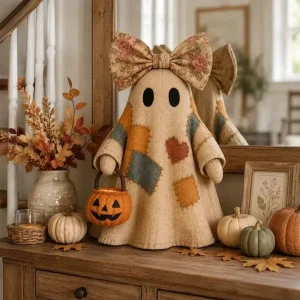 Halloween Patchwork Ghost Halloween Decor Patchwork Ghost Halloween Ornament Festival Gift Small Gifts