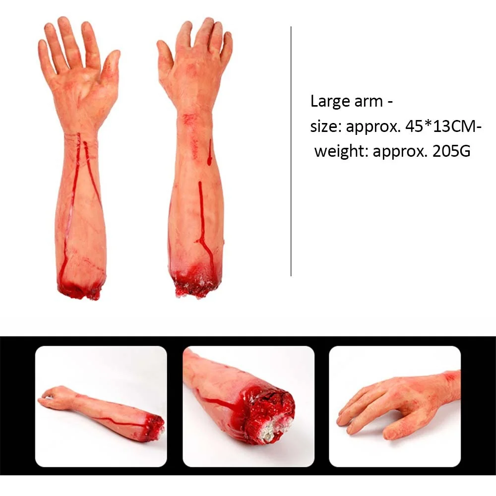 Halloween Prop Bloody Scary Fake Organ Human Brain Body Parts Fake Hand Finger Leg Foot Brain Heart Party Accessories - Image 5