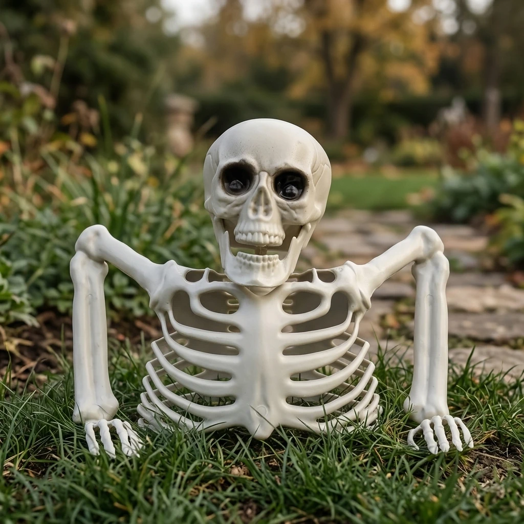 Halloween Realistic Skeleton Ornament with Movable Joints for Outdoor Yard Hallway Party Decoration - Image 2