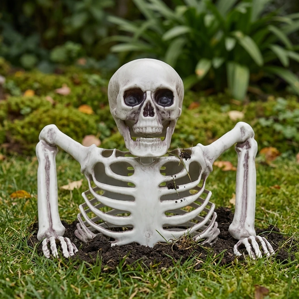 Halloween Realistic Skeleton Ornament with Movable Joints for Outdoor Yard Hallway Party Decoration