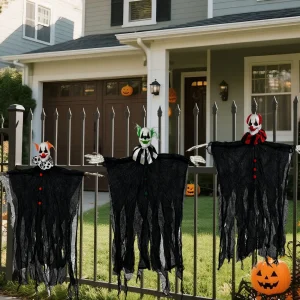 Halloween Skeleton Clown Decoration Atmosphere Props Ghost with Scary Suspended Ghost Ornament Party Home Indoor Outdoor Gardens