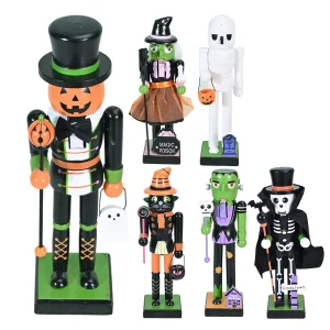 Halloween Skeleton Nutcracker Skeleton Pumpkin Nutcracker Halloween Figurine Goody Bag Fillers for Home Display Holiday Decor